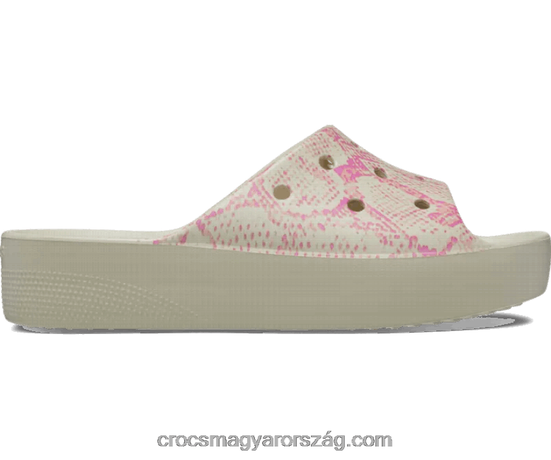 nők klasszikus platform kígyó nyomtatási dia Crocs csont/multi 00XTV454
