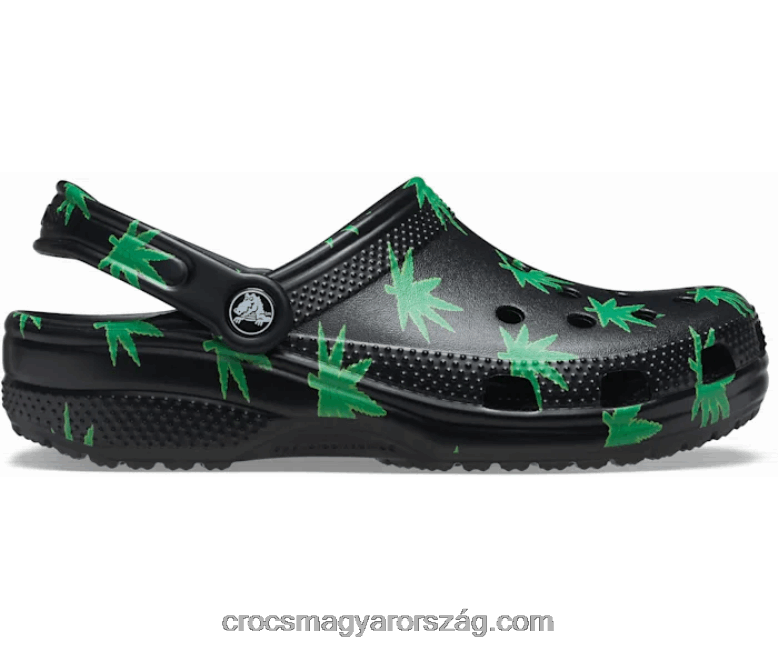 nők klasszikus kenderlevél klumpa Crocs fekete 00XTV319