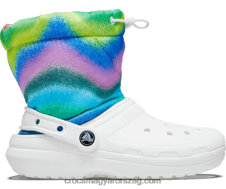 gyerekek klasszikus bélelt spray dye neo puff csizma Crocs fehér/multi 00XTV1441