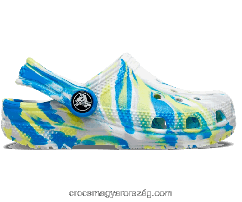 gyerekek kisgyermek klasszikus márvány klumpa Crocs fehér/világos kobalt 00XTV1345