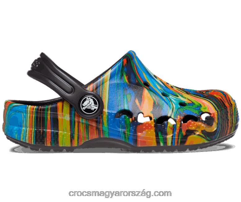 gyerekek totyogó baya grafikus klumpa Crocs fekete/multi 00XTV1383