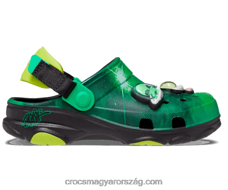gyerekek kisgyermek klasszikus terepjáró crocs x ron angol klumpafekete/neonzöld 00XTV1454