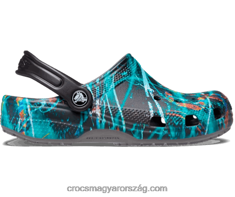 gyerekek klasszikus nyomtatott klumpa Crocs palaszürke/multi 00XTV1558
