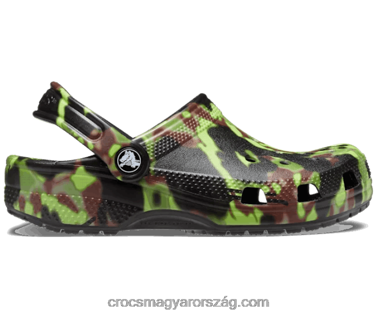 gyerekek klasszikus spray camo klumpa Crocs fekete 00XTV1578
