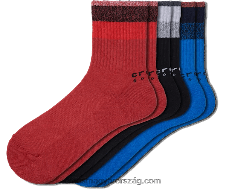 zokni csíkos boka 3 db bcb/ppr Crocs fényes kobalt/bors 00XTV1214