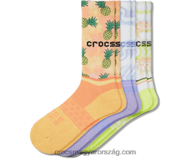 zokni felnőtt crew retro resort 3 csomag Crocs fehér/trópusi 00XTV1250