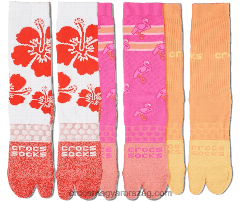 zokni felnőtt flip flop zokni 3 csomag Crocs trópusi/fehér 00XTV1237