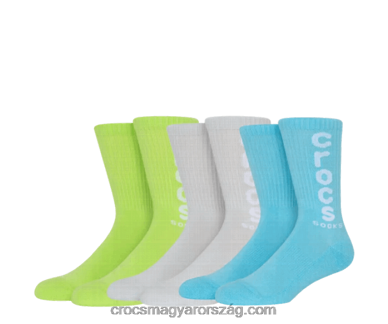 zokni logó crew 3 db Crocs limeade/multi 00XTV1232