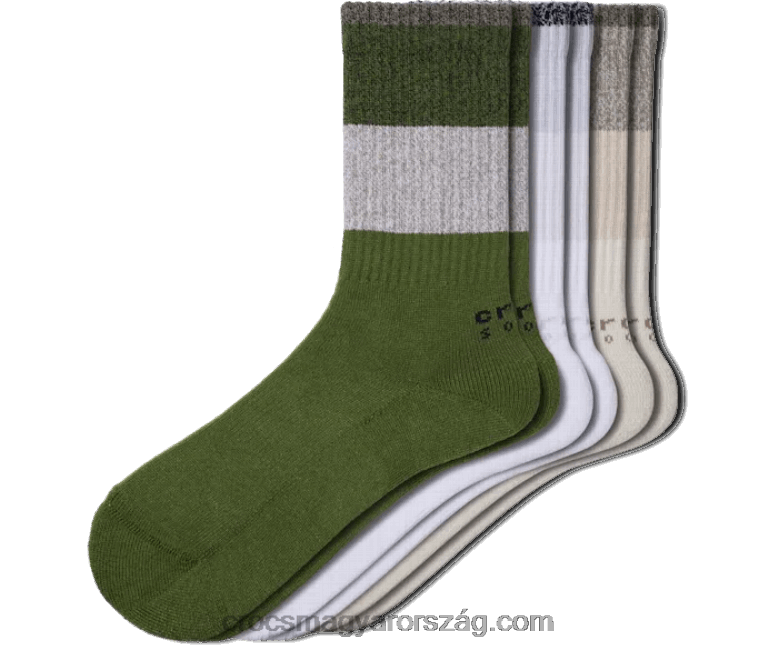 zokni stripe crew 3 db Crocs hadsereg zöld/multi 00XTV1221