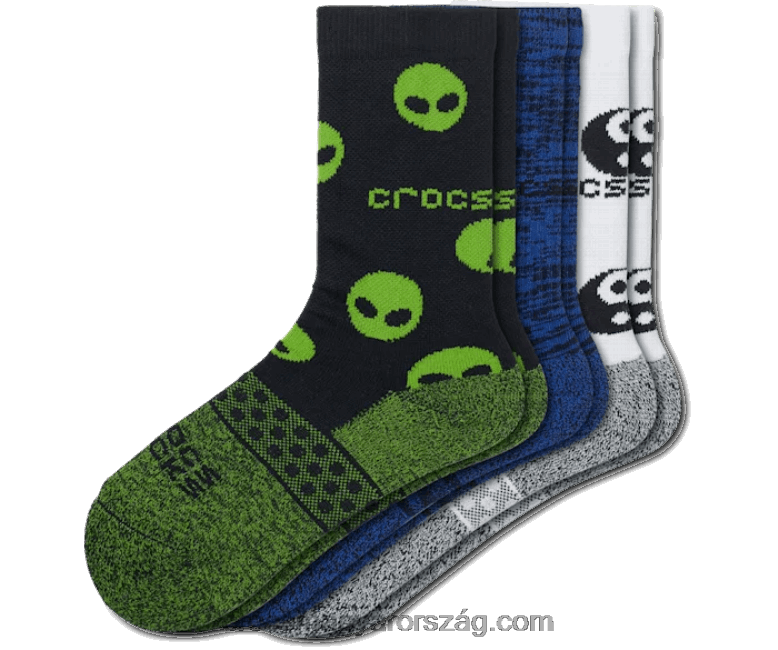 gyerekek socks crew easy icon 3 részes csomag Crocs fekete/multi 00XTV1460