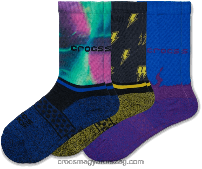 gyerekek socks crew ki ebből a világból 3 csomag Crocs fekete/multi 00XTV1469